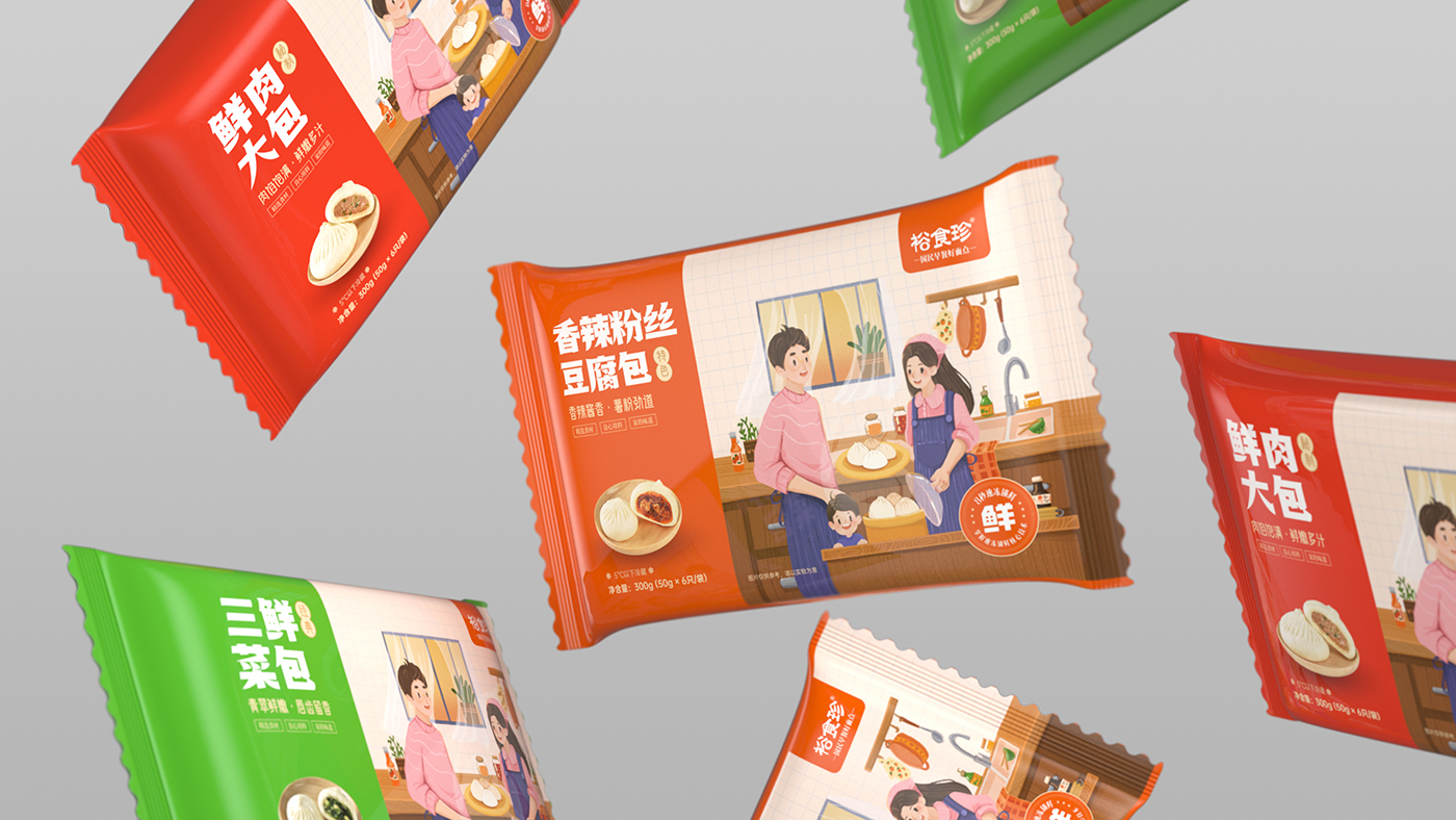 南京和善园旗下品牌VI与包子设计：裕食珍早点品牌-包子包装设计公司